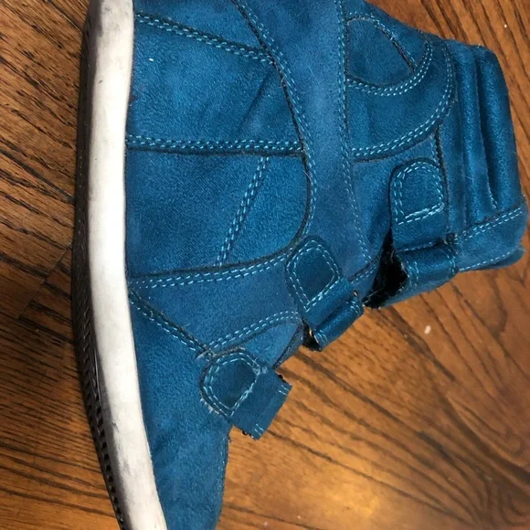 Teal Wedge Sneakers - Picture 6 of 8